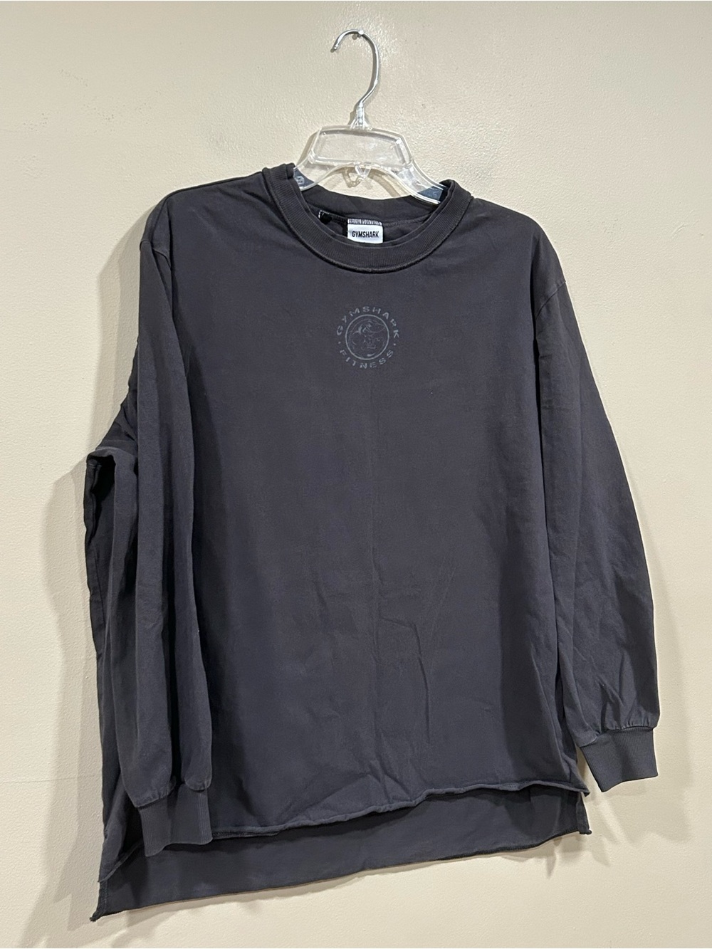 Gymshark Black Long-Sleeve Crewneck Tee Size Large - Picture 3 of 7